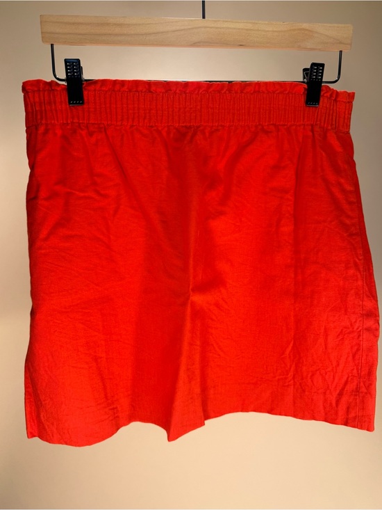 J. Crew Dresses & Skirts - J Crew Bright Red Elastic-Waist Linen Mini Skirt